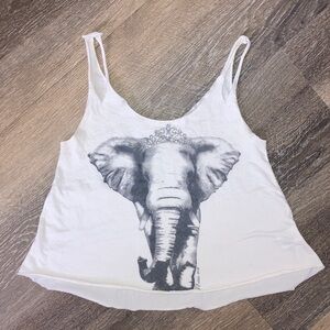 Elephant w/tiara👑 Cropped Tank Top